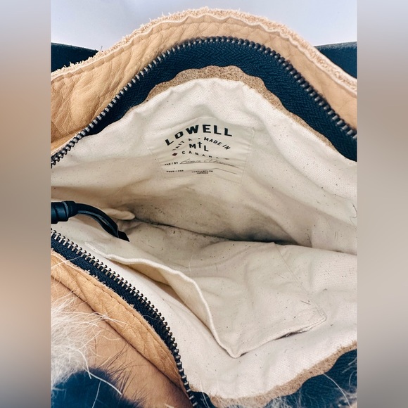 Lowell Quito Tan Fur Women's Handbag Shoulder Bag Crossbody & Brown Leather - Picture 7 of 8